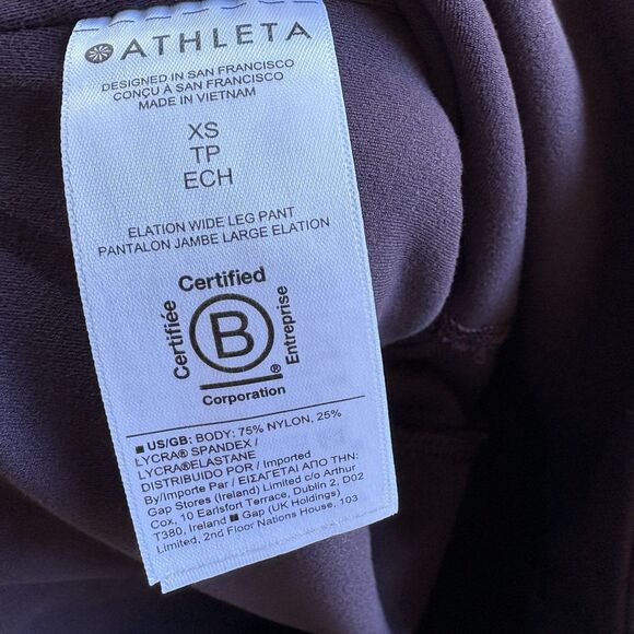 Athleta Elation Wide Leg Pant Size XS Purple High Rise Pull-On Stretch Yoga Soft - Picture 15 of 16